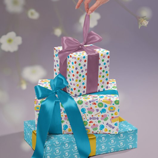 Heldere Primaire Kleur Kinder Taart & Snoep Inpakpapier Vel