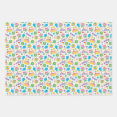 Heldere Primaire Kleur Kinder Taart & Snoep Inpakpapier Vel (Voorkant)