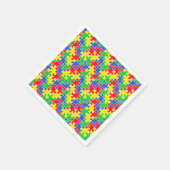 Heldere primaire kleuren Jigzaag Puzzle-stukken Servetten (Hoek)