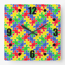 Heldere primaire kleuren Jigzaag Puzzle-stukken