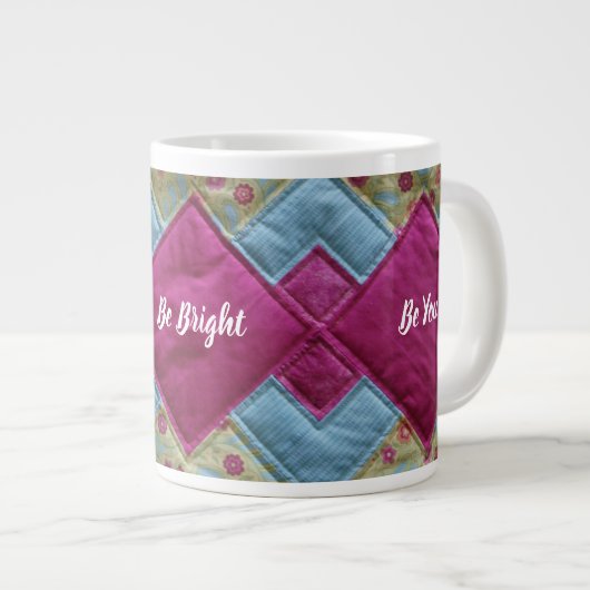 Heldere quilt grote koffiekop (Voorkant rechts)