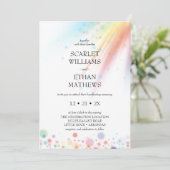 Heldere Rainbow Bubble Light LGBTQ Handfasten Kaart (Staand voorkant)