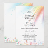 Heldere Rainbow Bubble Light LGBTQ Handfasten Kaart (Voorkant / Achterkant)