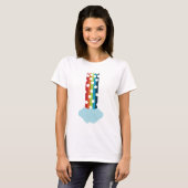 Heldere Rainbow Four-Leaf Clover Minimalist T-shirt (Voorkant volledig)