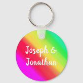 Heldere Rainbow Ombre Kleur Verloop Aangepaste nam Sleutelhanger (Voorkant)