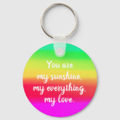 Heldere Rainbow Ombre Kleur Verloop Monogram Naam Sleutelhanger (Achterkant)