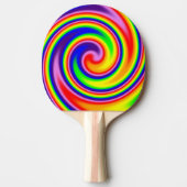 Heldere Rainbow Swirl Retro Hippie Pride Art Tafeltennisbatje (Voorkant)
