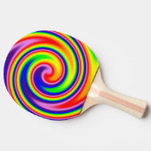 Heldere Rainbow Swirl Retro Hippie Pride Art Tafeltennisbatje (Zijkant)