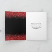 Heldere Red Dress Faux Glitter Sweet 16 verjaardag Kaart (Binnen)