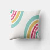 Heldere Regenbogen met Kleurrijke het Monogram van Kussen (Achterkant)
