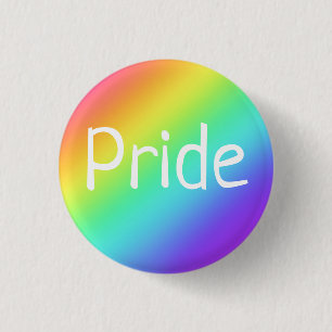 Heldere regenboog en witte PRIDE Pin-on Button