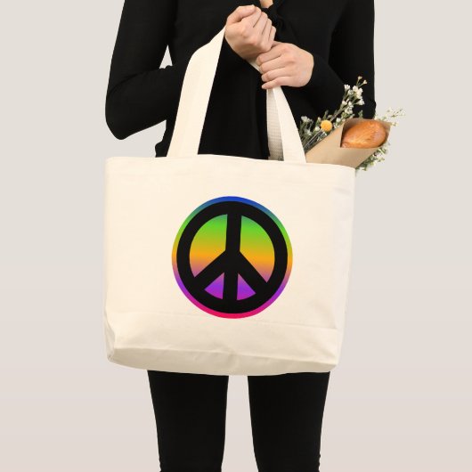 Heldere regenboog grote tote bag (Voorkant (product))