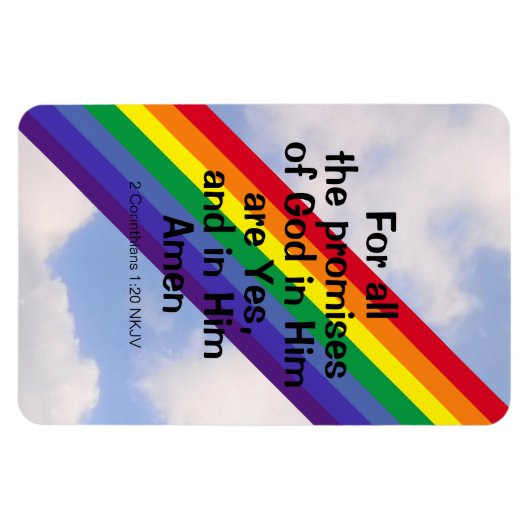 Heldere regenboog in Sky Inspirerend Bijbelverse V Magneet (Horizontaal)