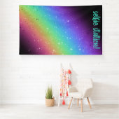 Heldere regenboog met achtergrond van het Selfie-s Spandoek (Insitu)