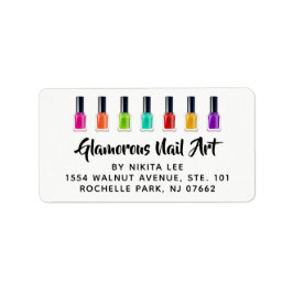 Heldere regenboog Nail Pools artikel Tech Salon Ad Etiket