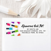 Heldere regenboog Nail Pools artikel Tech Salon Ad Etiket (Insitu)