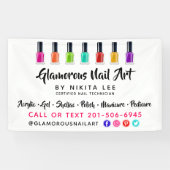 Heldere regenboog Nail Poolse kunst Tech Salon Aan Spandoek (Horizontaal)