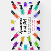 Heldere regenboog Nail Poolse kunst Tech Salon Aan Spandoek (Verticaal)