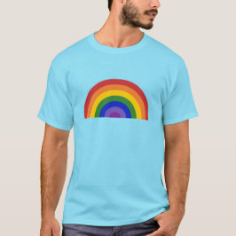 Heldere regenboog op lichte blauwe LGBT-Pride T-shirt