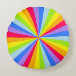 Heldere regenboog radiaal rond kussen