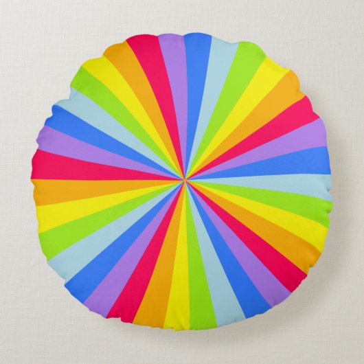 Heldere regenboog radiaal rond kussen (Voorkant)