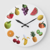 Heldere Regenboog Scrapbook Haakfruit Collage Grote Klok (Voorkant)
