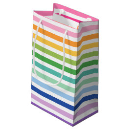 Heldere Regenboog Streep Patroon Kleine Gift Bag Klein Cadeauzakje