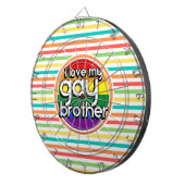 Heldere regenboog strepen; Gay Brother Dartbord (Voorkant Rechts)
