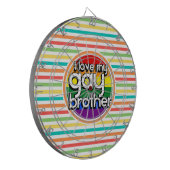 Heldere regenboog strepen; Gay Brother Dartbord (Voorkant Links)