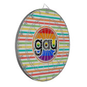 Heldere regenboog strepen, Gay Dartbord (Voorkant Links)