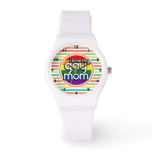 Heldere regenboog strepen, Gay Mom Horloge