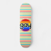 Heldere regenboog strepen, Gay Skateboard (Voorkant)