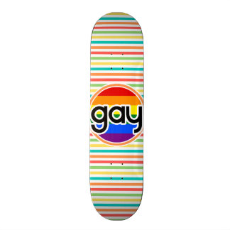 Heldere regenboog strepen, Gay Skateboard