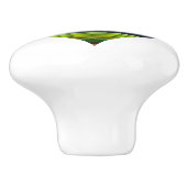 Heldere regenboog van veel kleuren: ontwerp van he keramische knop (Zijkant)