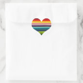 Heldere Regenboog van Vele Kleuren Hartontwerp Ronde Sticker (Tas)