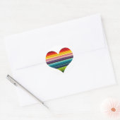 Heldere Regenboog van Vele Kleuren Hartontwerp Ronde Sticker (Envelop)