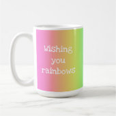 Heldere regenboog "Wishing You Rainbows"-Mok Koffiemok (Links)
