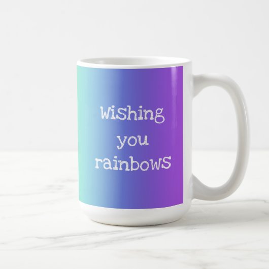Heldere regenboog "Wishing You Rainbows"-Mok Koffiemok (Rechts)