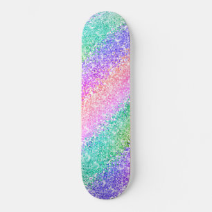 Heldere regenboogbubbelombre Confetti stijl gestri Persoonlijk Skateboard