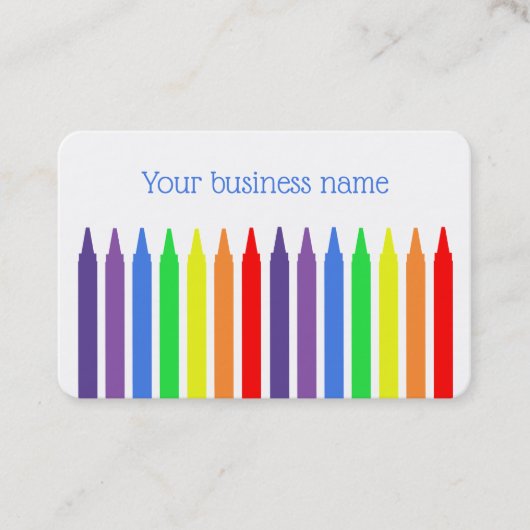 Heldere regenboogcrayons voor een kunstenaar of le visitekaartje (Voorkant)