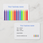 Heldere regenboogcrayons voor een kunstenaar of le visitekaartje (Voorkant / Achterkant)