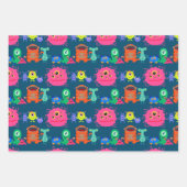 Heldere regenbooggekleurde Monsterillustraties Inpakpapier Vel (Voorkant 2)