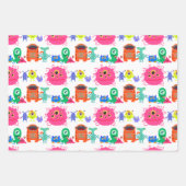 Heldere regenbooggekleurde Monsterillustraties Inpakpapier Vel (Voorkant)