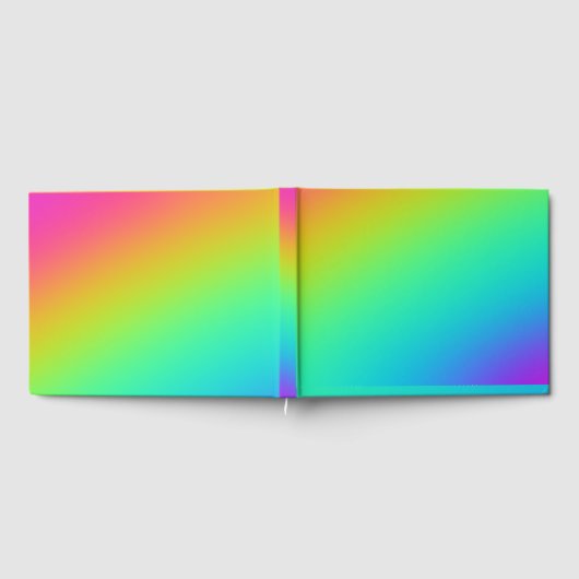 Heldere regenbooggradiënt bruiloft gastenboek (Volledig)