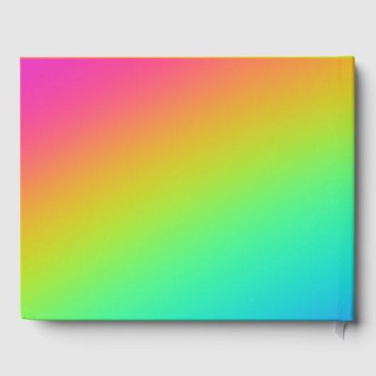 Heldere regenbooggradiënt bruiloft gastenboek (Achterkant)