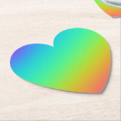 Heldere regenbooggradiënt bruiloft kartonnen onderzetters (Gekanteld)