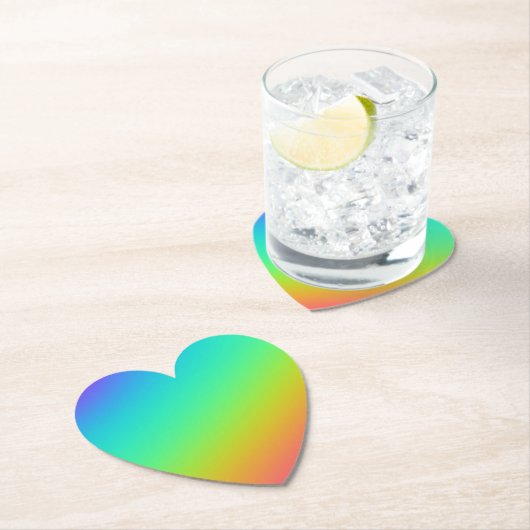Heldere regenbooggradiënt bruiloft kartonnen onderzetters (Insitu)