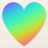 Heldere regenbooggradiënt bruiloft kartonnen onderzetters (Voorkant)