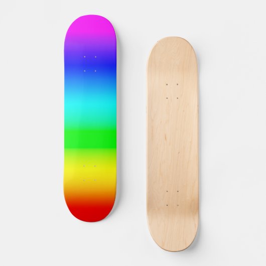 Heldere regenbooggradiënt persoonlijk skateboard (Voorkant)