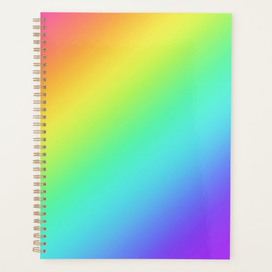 Heldere regenbooggradiënt planner (Voorkant)